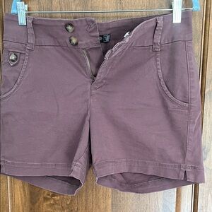 one 5 one Women's Plum High-Rise Utility Jean Shorts